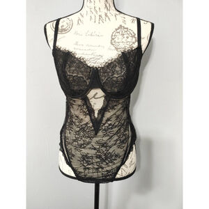 NWT Women's Victoria's Secret Black Lace Teddy Chemise XL